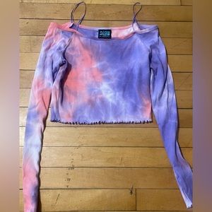 Shoulder less Long Sleeve Crop top